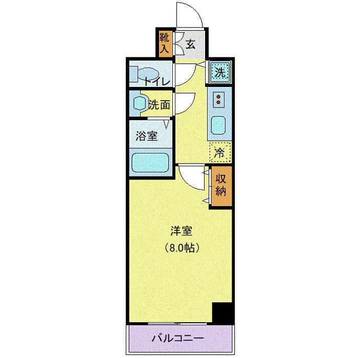 メゾンドヴィレ品川(1K/13階)の間取り写真