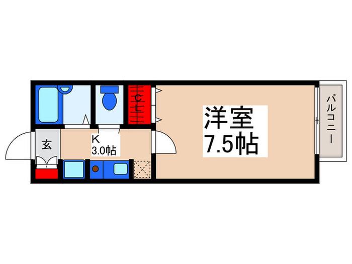 エクレール(1K/1階)の間取り写真