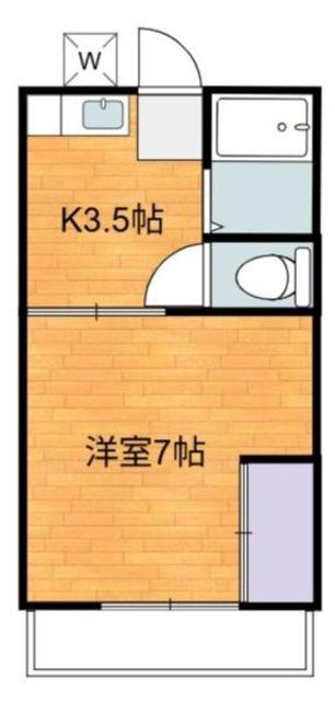 百草ハイツ(1K/1階)の間取り写真