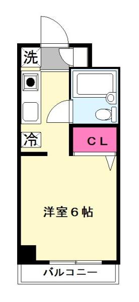 プラザ萩山(1K/4階)の間取り写真