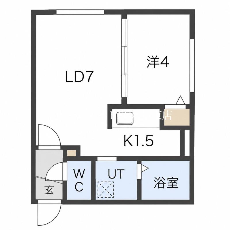 ラフィーネ栄町(1LDK/4階)の間取り写真