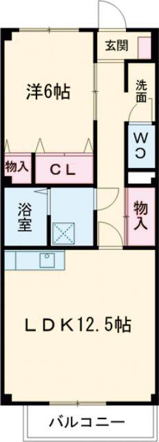 ベルバランセ鷹(1LDK/2階)の間取り写真