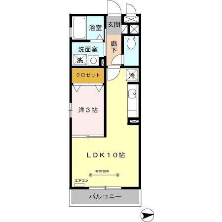 パークレジデンス中央(1LDK/2階)の間取り写真