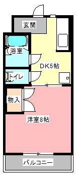 アビタ美吉II(1DK/2階)の間取り写真