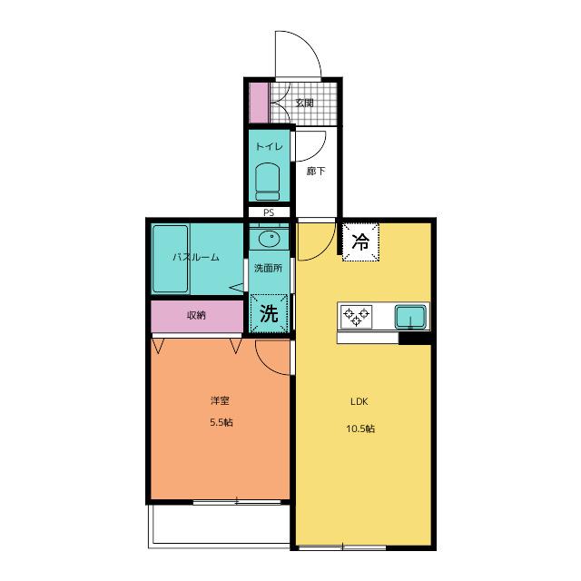 MAISON BANDILE(1LDK/1階)の間取り写真