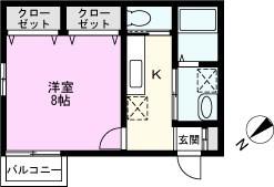 ヒューマンパレス南流山IV(1K/3階)の間取り写真