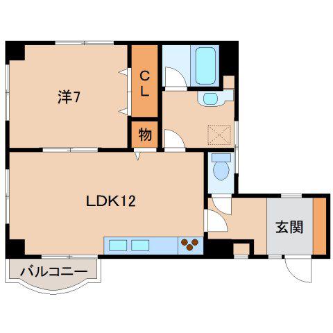 リブラ10番丁(1LDK/1階)の間取り写真