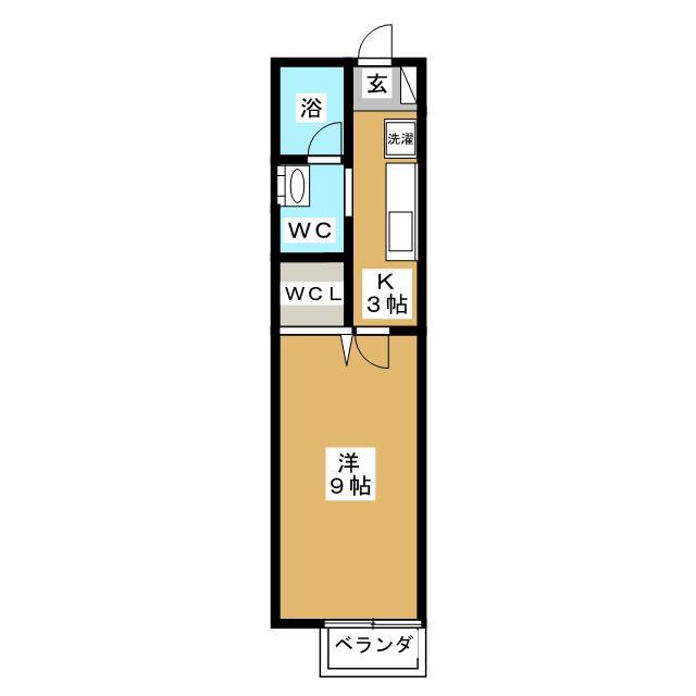 さらさ4(1K/1階)の間取り写真
