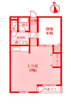BCASAかすみがうらIIRE-BORN(1LDK/2階)の間取り写真