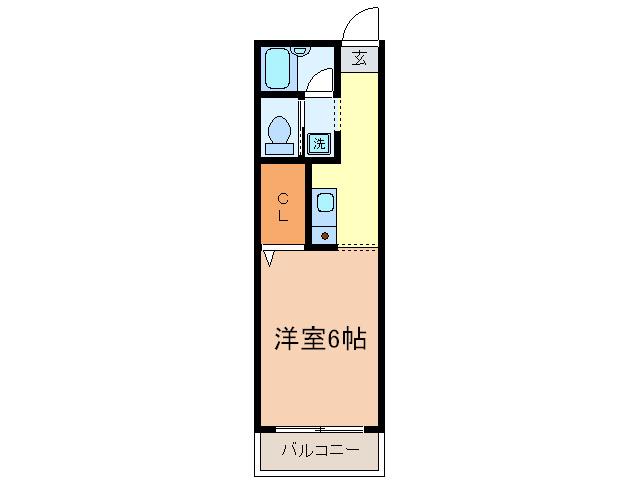メゾンオサベV(ワンルーム/2階)の間取り写真
