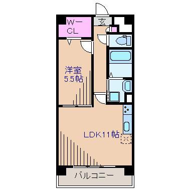ヴェル エトアルII(1LDK/2階)の間取り写真