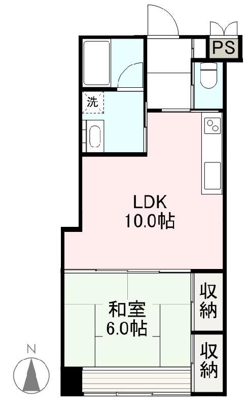 KOHKAビル(1LDK/6階)の間取り写真