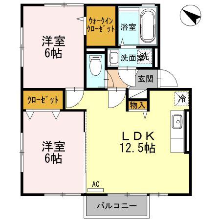 PARADOR(2LDK/2階)の間取り写真