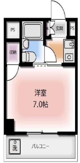 サンヒルズ向原(1K/3階)の間取り写真