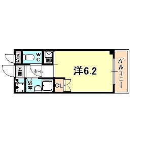 シーサイドワン(1K/3階)の間取り写真