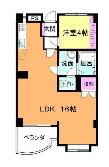 AXIS(1LDK/4階)の間取り写真