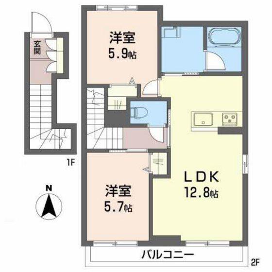トレスセドロ(2LDK/2階)の間取り写真