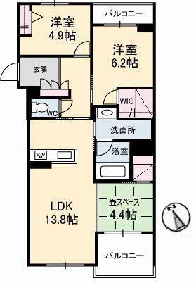 リーストソフィア(2LDK/3階)の間取り写真