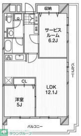 コンフォリア芝浦II(1SLDK/7階)の間取り写真