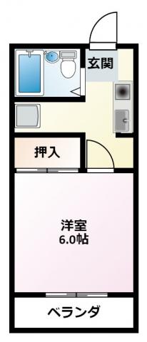 ベルサンピア妻木(1K/3階)の間取り写真