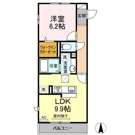 メゾンドアヴァンセ(1LDK/2階)の間取り写真