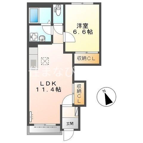 リバーサイドハイム(1LDK/1階)の間取り写真