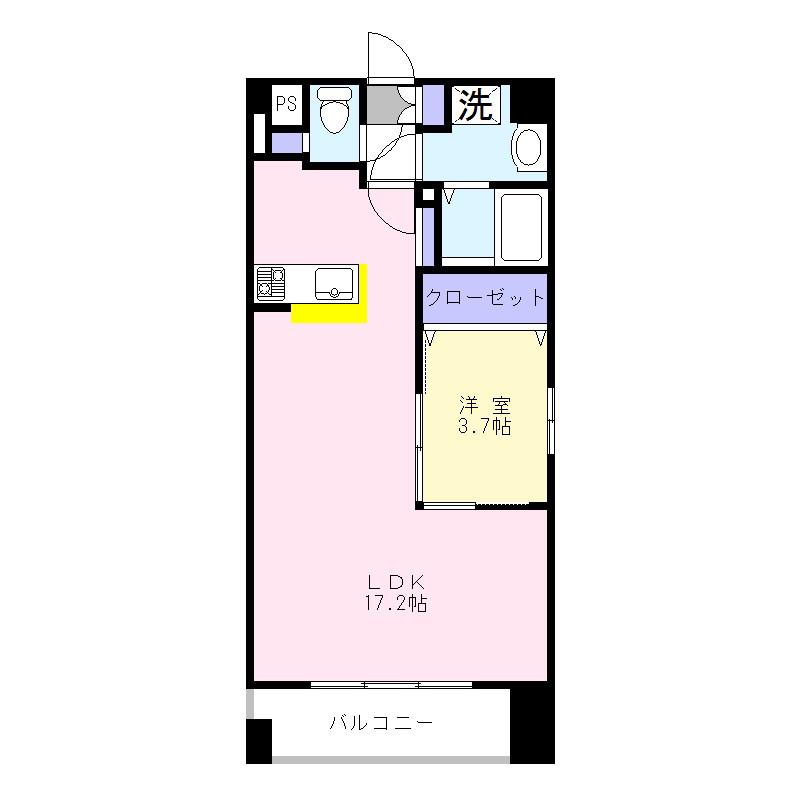 メルベーユ(1LDK/3階)の間取り写真
