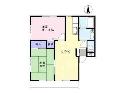 ミレーニ笹谷(2LDK/2階)の間取り写真