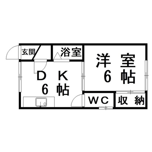 ハイツいこい(1DK/2階)の間取り写真