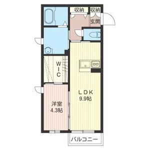 サウザン スプリング(1LDK/2階)の間取り写真
