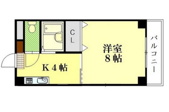坪井ビル(1K/2階)の間取り写真