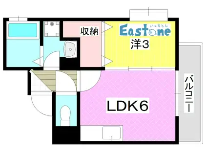 フィオーレ武(1DK/8階)の間取り写真