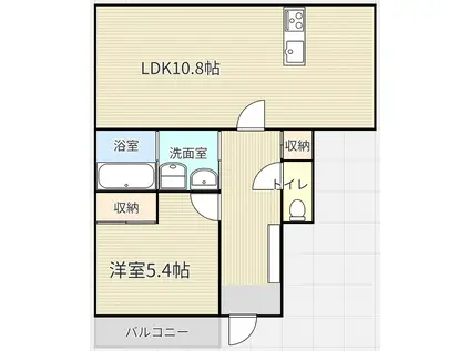 グランカーサ(1LDK/1階)の間取り写真