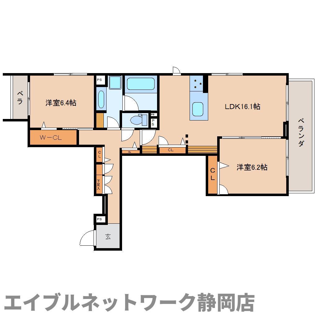 WINDERMERE(2LDK/3階)の間取り写真