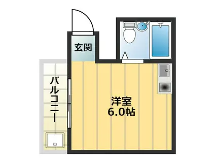 スリーフレンド天美(ワンルーム/4階)の間取り写真