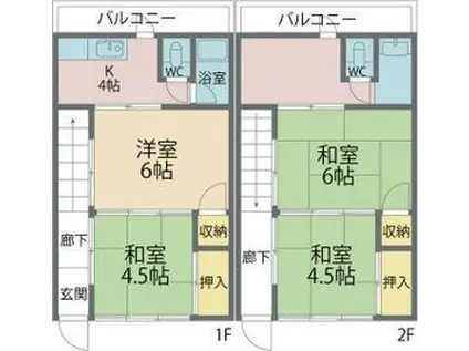 前田文化A棟(4K/1階)の間取り写真