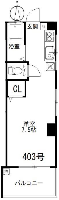 プレミール神戸本庄町(ワンルーム/4階)の間取り写真
