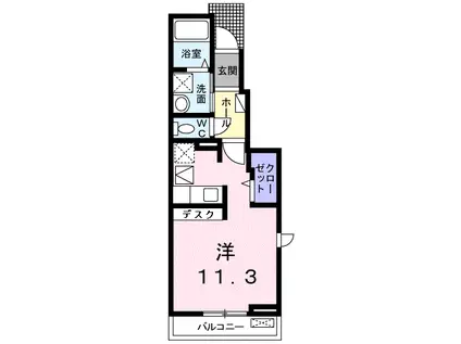 シトラスガーデン(ワンルーム/1階)の間取り写真