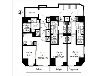 ANIMO KUDAN(1K/5階)の間取り写真