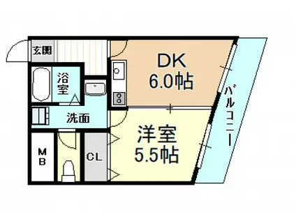 コンチェルト(1DK/2階)の間取り写真
