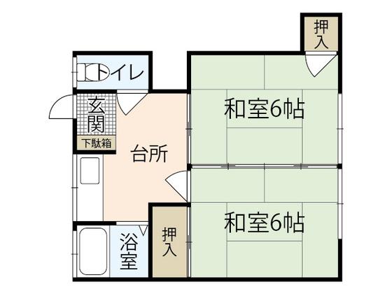 メゾン府中(2K/2階)の間取り写真