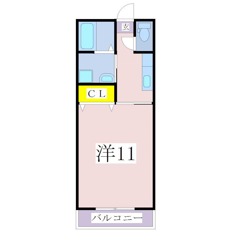 レジデンス福永II(1K/2階)の間取り写真