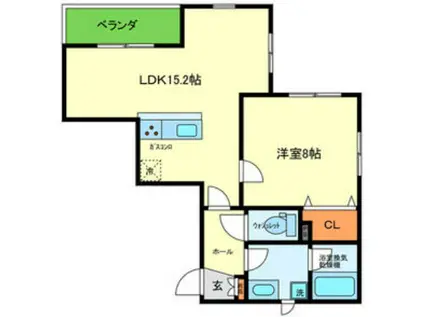 ヴィラ レ ユーフォリアキタノ(1LDK/3階)の間取り写真