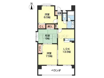 ルミエール小松原(3LDK/5階)の間取り写真