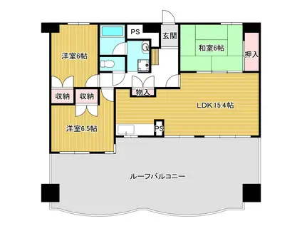 アーテム大橋I(3LDK/13階)の間取り写真