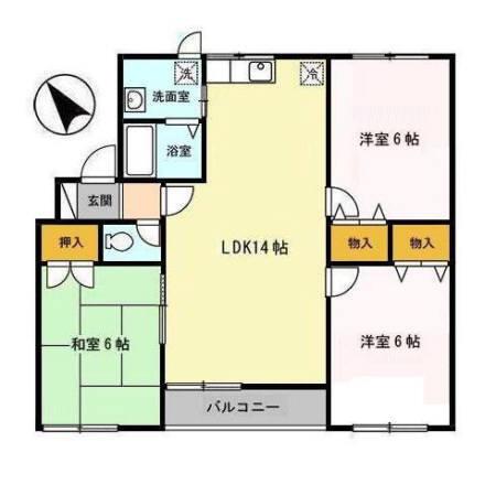 シャトゥソレイユ(3LDK/2階)の間取り写真