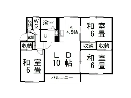 アンカー千歳(3LDK/1階)の間取り写真