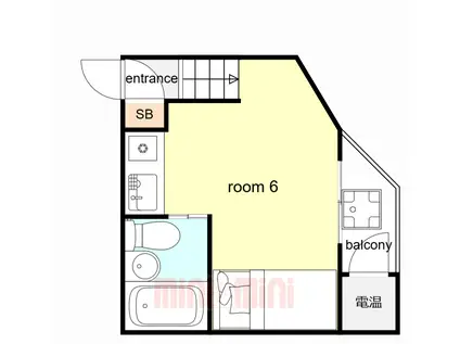 DCOURT六甲(ワンルーム/3階)の間取り写真