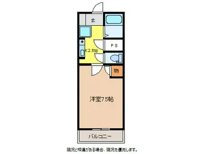 ハミング伊那(1K/1階)の間取り写真