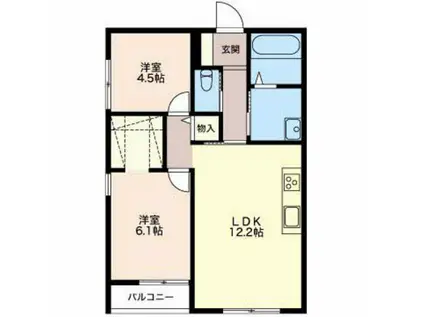 プレミアス町新II(2LDK/1階)の間取り写真